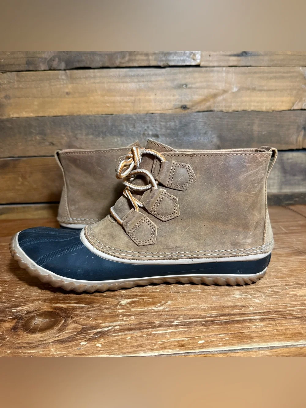 Sorel Womens Out N About Waterproof Duck Boot Size 9.5 Brown Leather NL2133-286